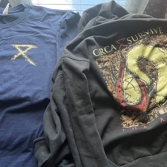 Circa Survive Shirt sz L and The Amulet Zip-Up Sweatshirt Bundle size M - Picture 1 of 3